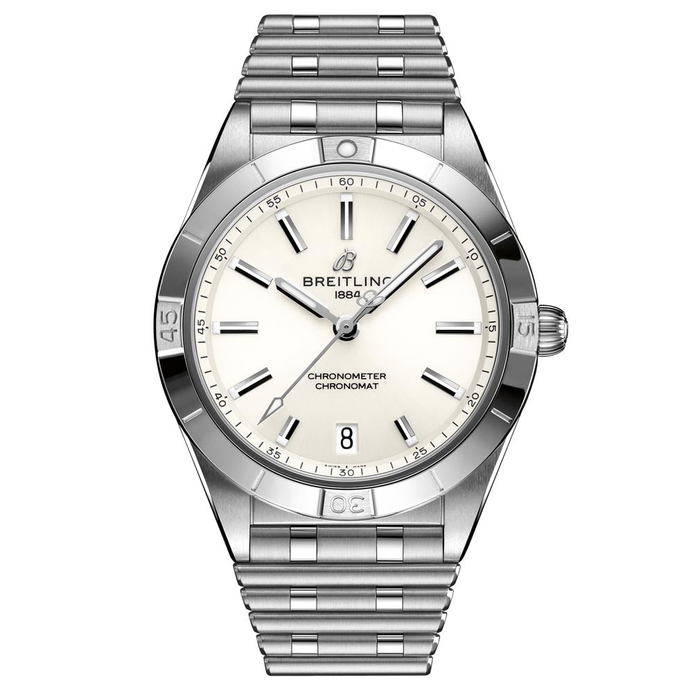 Breitling Chronomat 36mm White Dial Automatic Ladies Watch A10380101A3A1